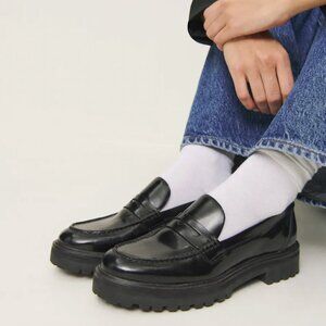 Reformation Agathea Chunky Loafer Black Size 7